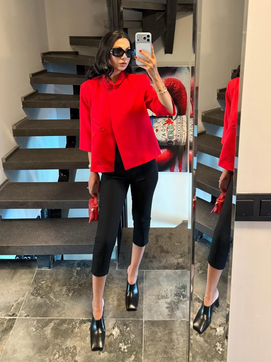 Red Crop Blazer