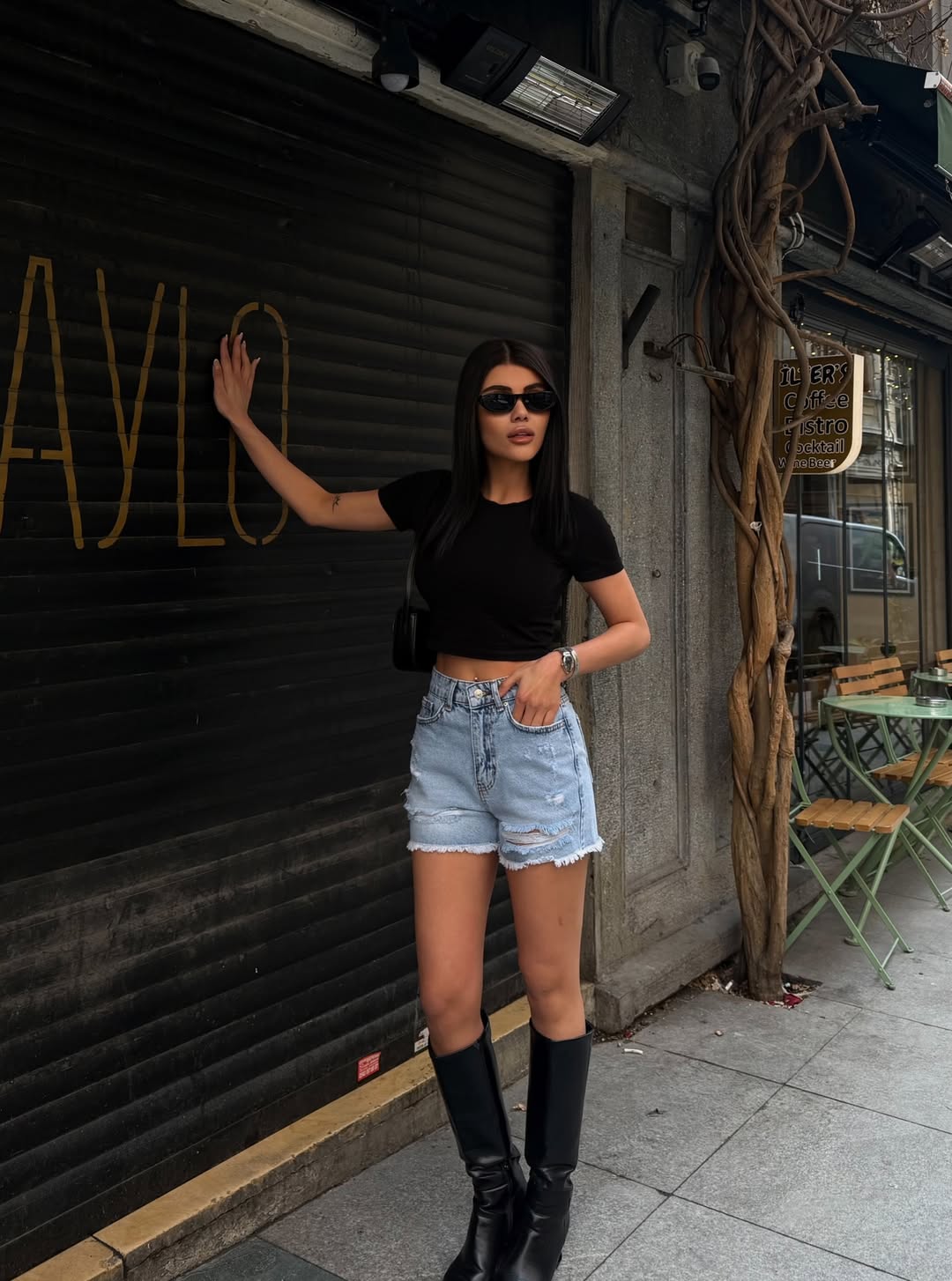 Ripped Denim Shorts