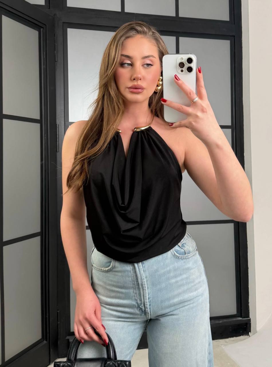 Golden Neck Top