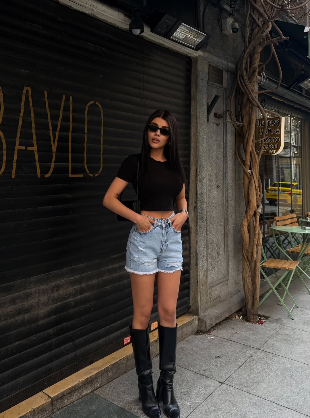Ripped Denim Shorts