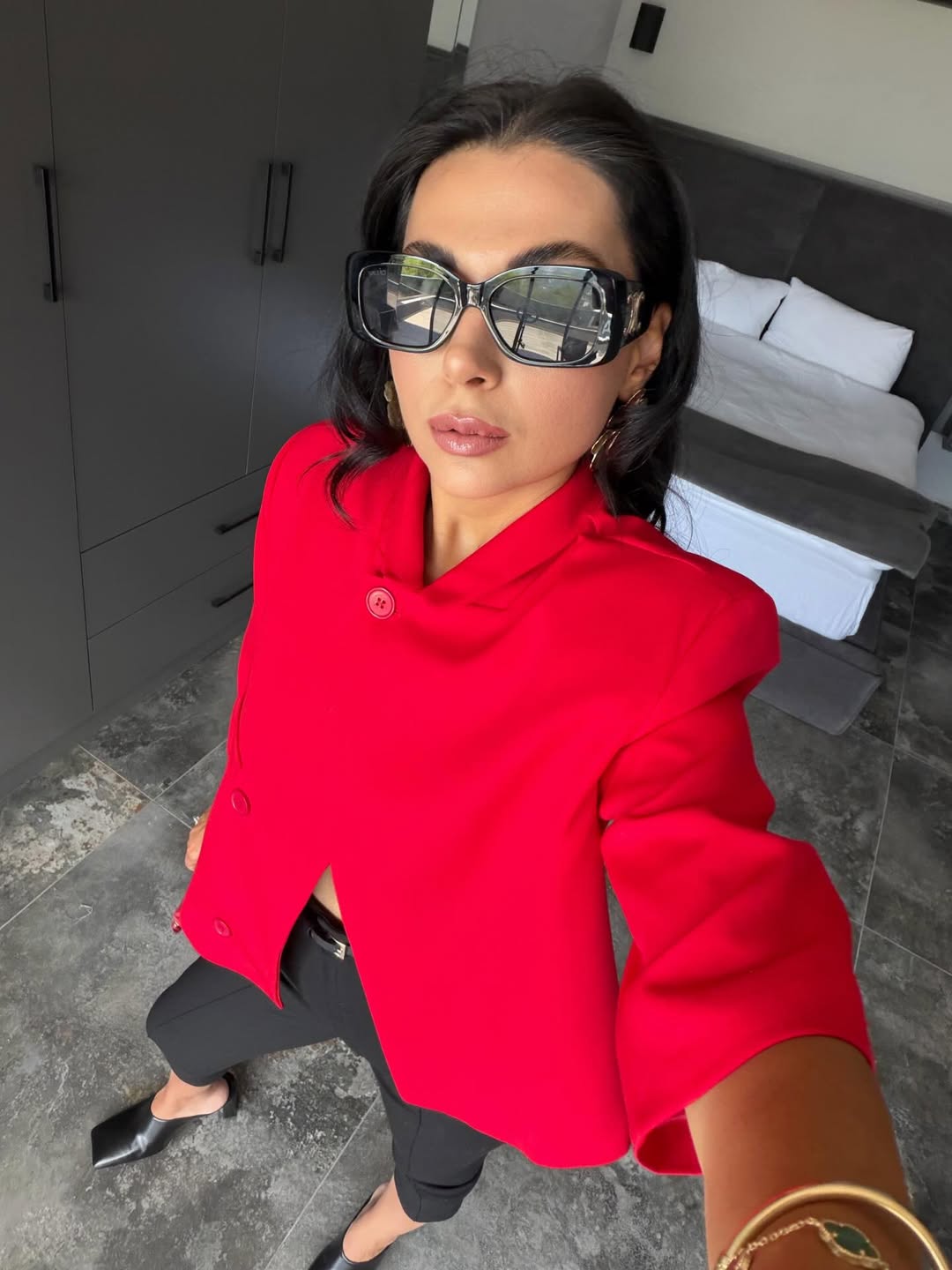 Red Crop Blazer