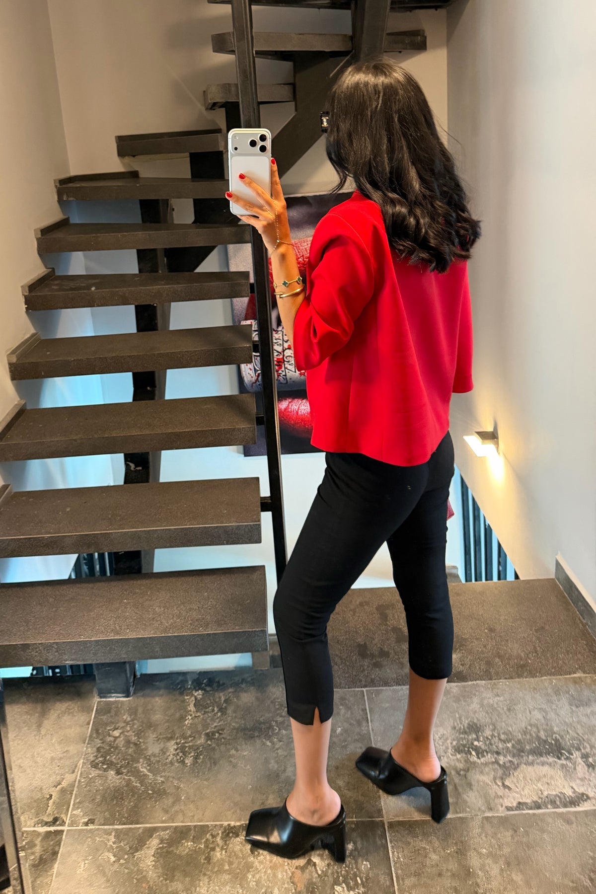 Red Crop Blazer