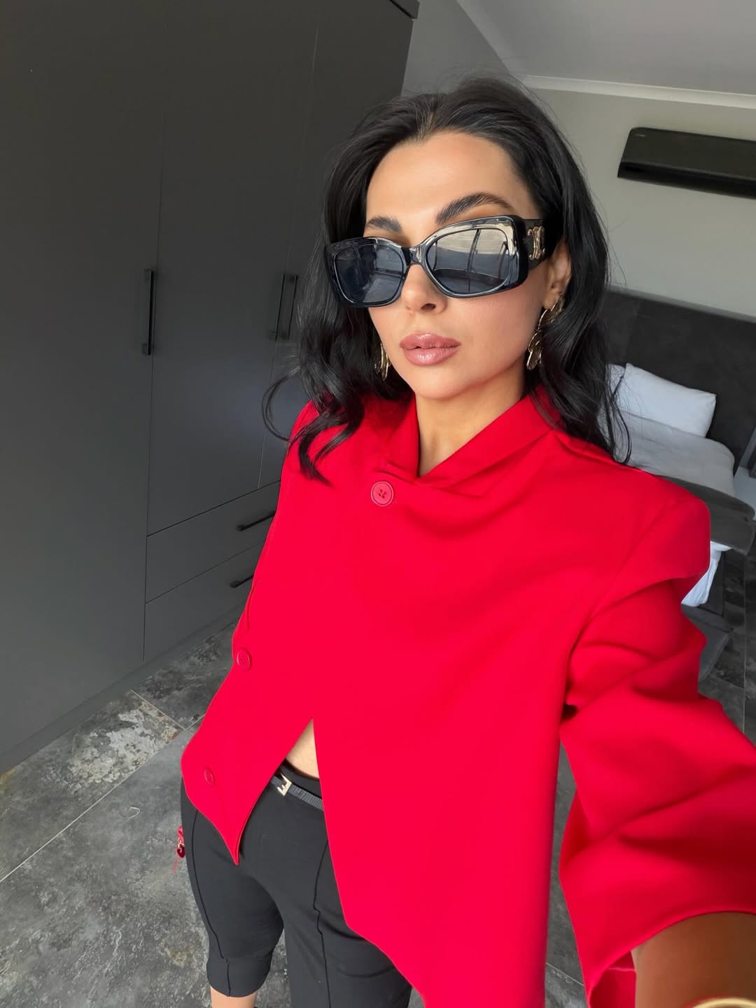 Red Crop Blazer